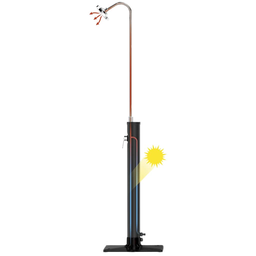 Solar Flow Outdoor Shower Black 8 L