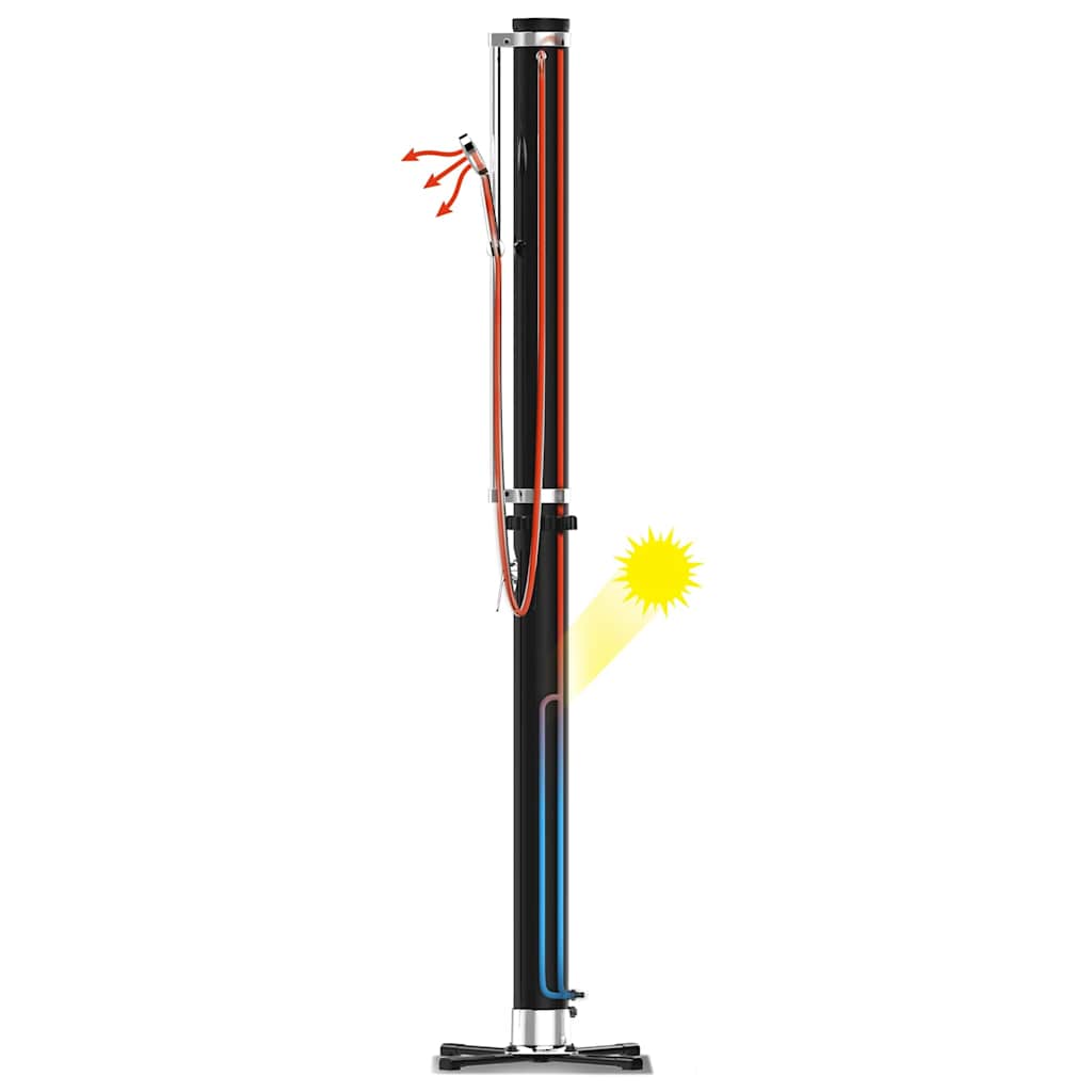 Solar Flow Outdoor Shower Black 20 L