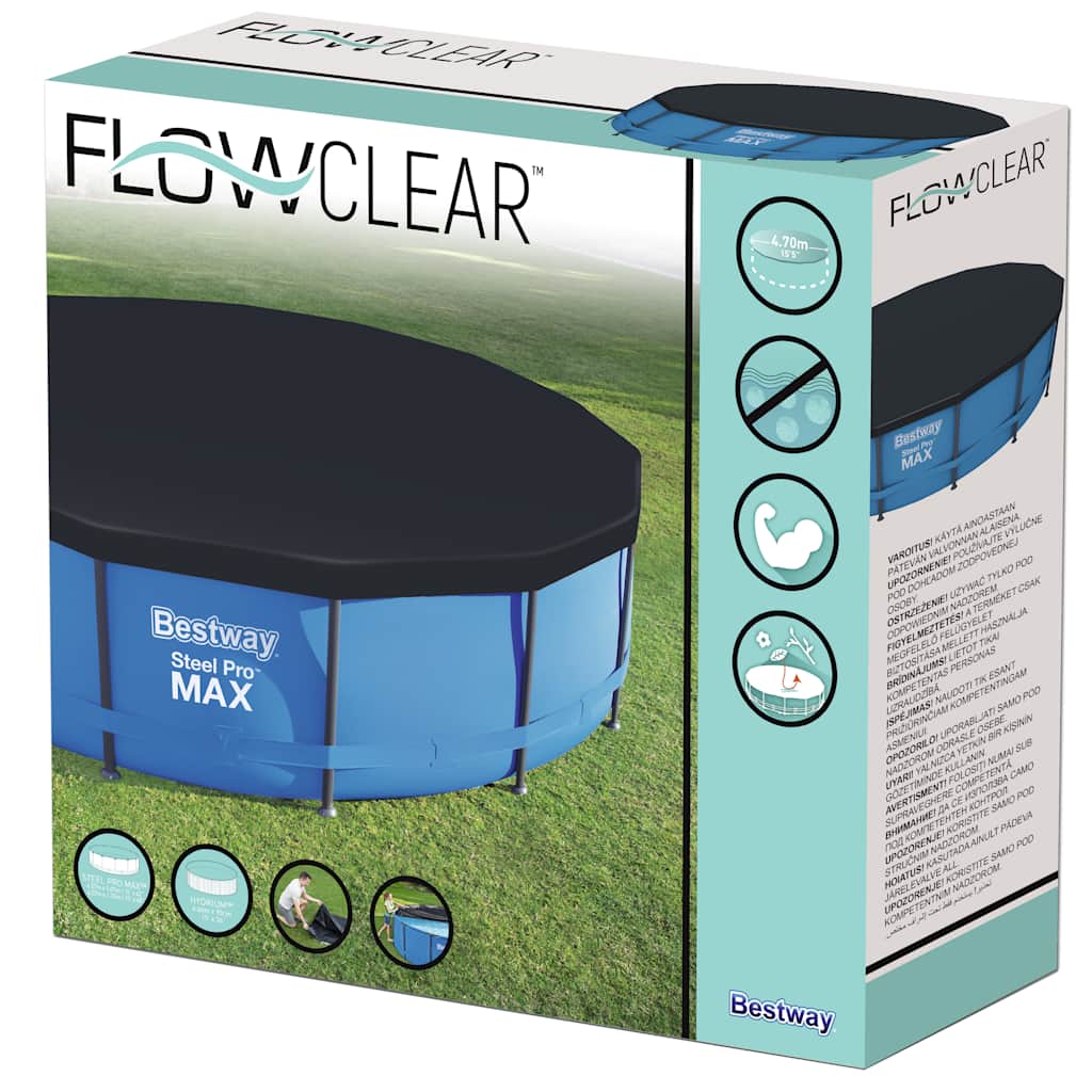 Pool Cover | Anthracite | PVC | 457 cm diameter | Durable | Pool Cover