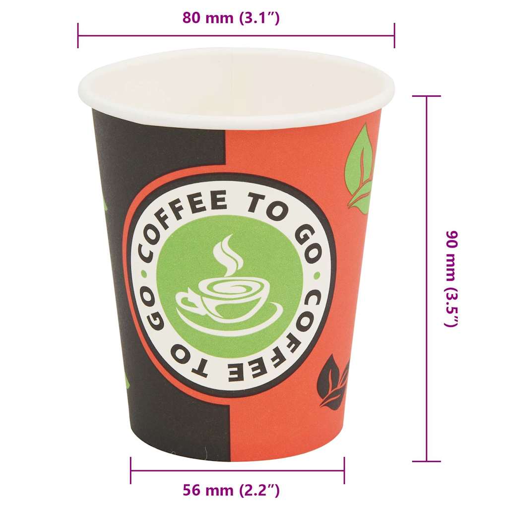 1000 pcs Disposable Coffee Cups Paper 240 ml (8 oz)