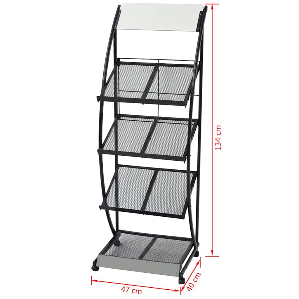 Magazine Rack | Black and White | Steel frame, MDF board | Medium