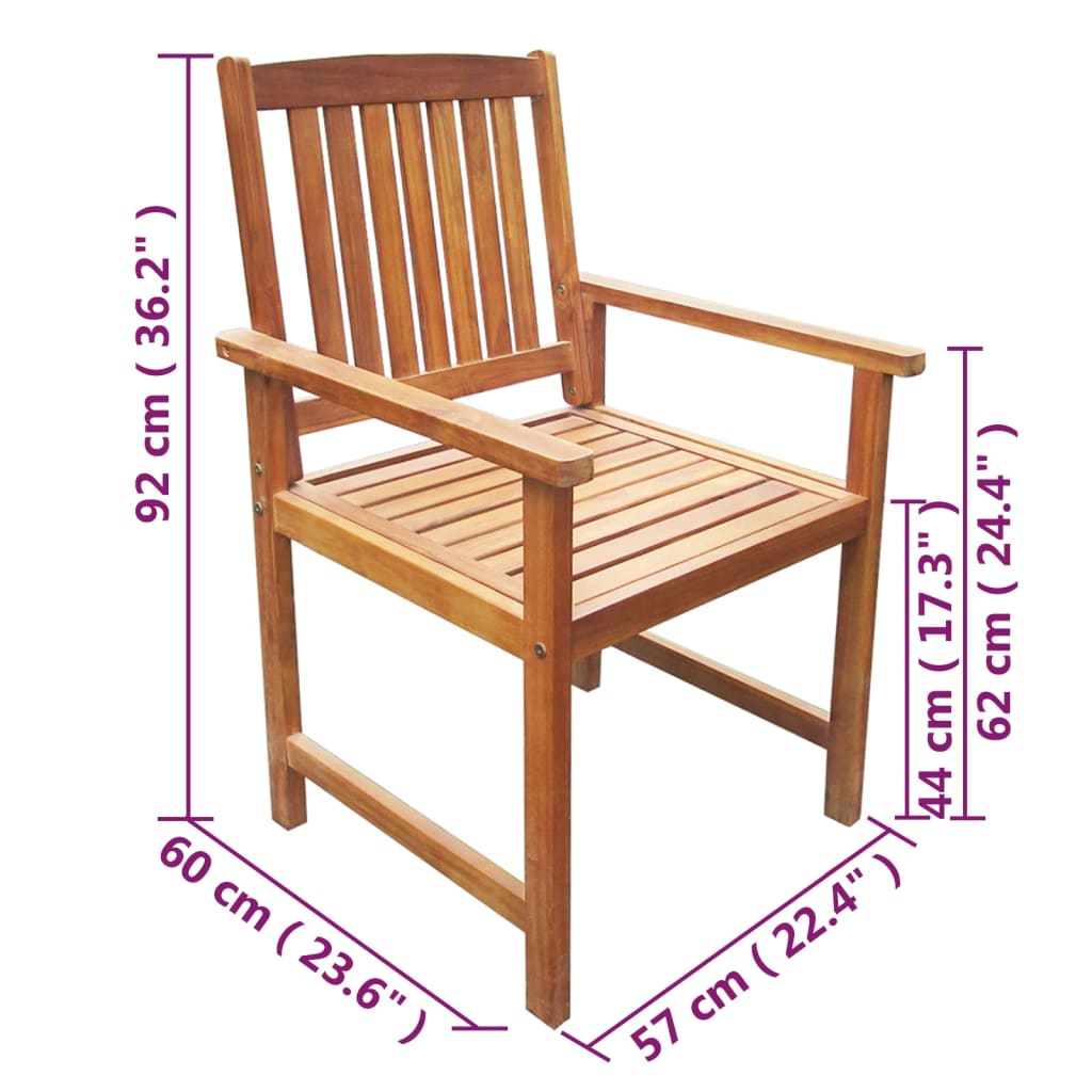 42622 vidaXL 5 Piece Outdoor Dining Set Solid Acacia Wood