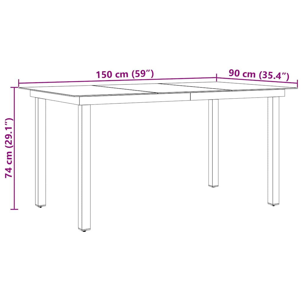 Garden Dining Table | Black | Aluminium | Medium | Durable