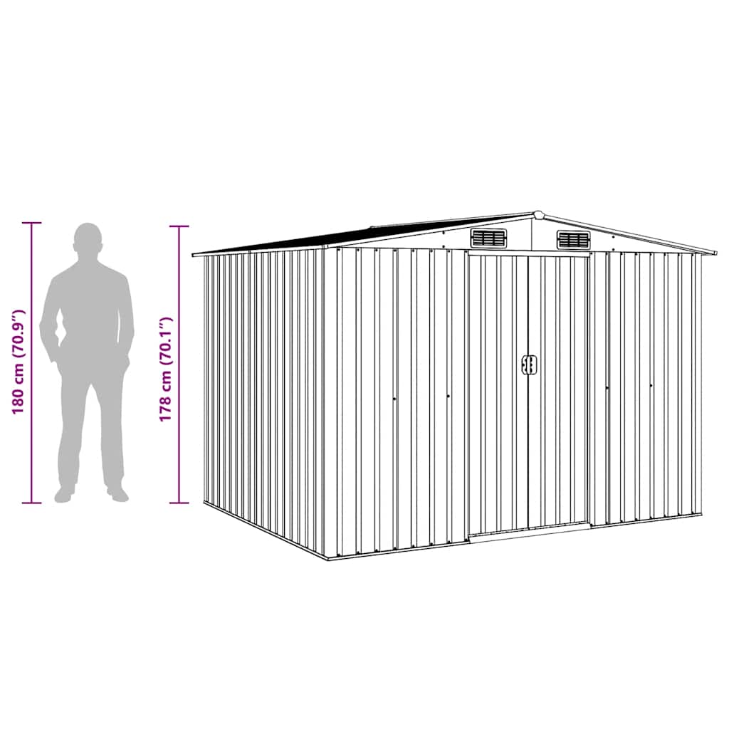 Garden Shed | Green | Galvanised steel | Large | Sliding Components