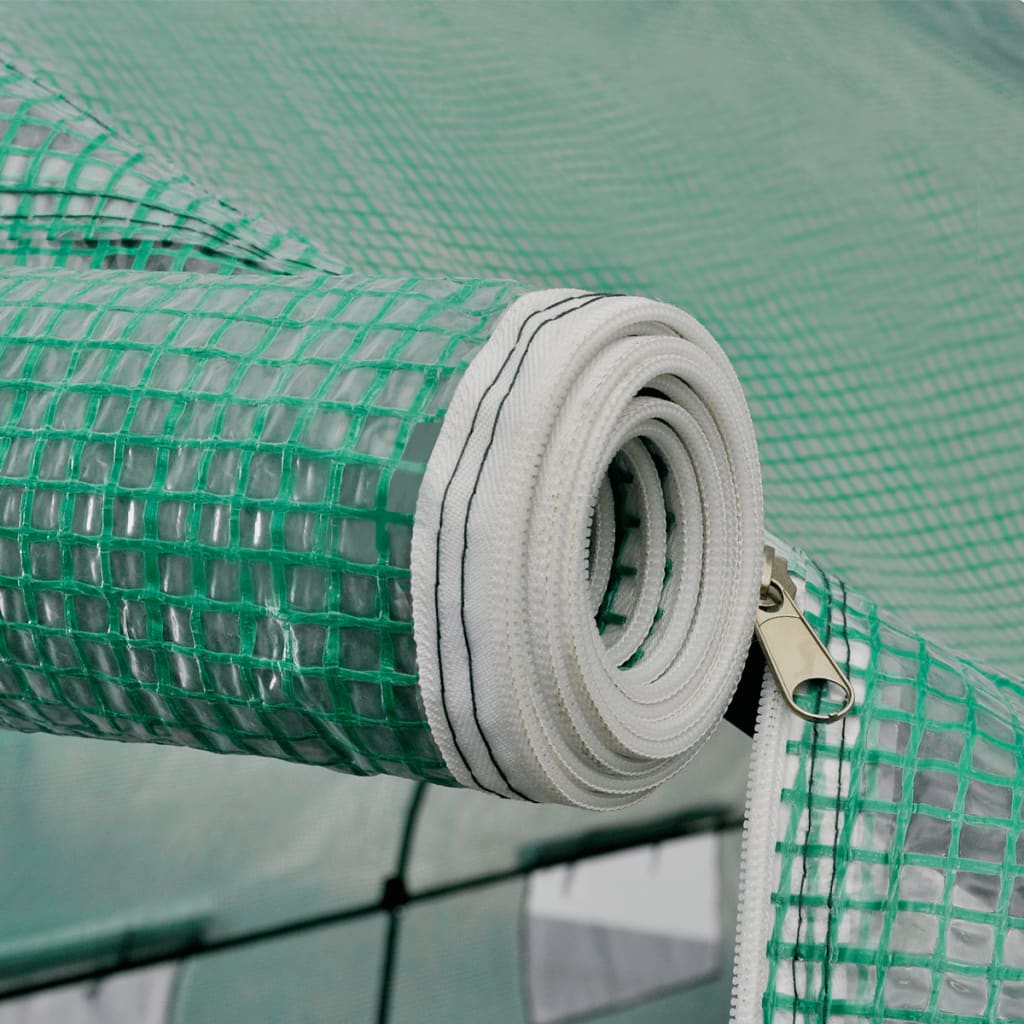 Polytunnel Greenhouse | Green | Tough Steel, Polyethylene | Large
