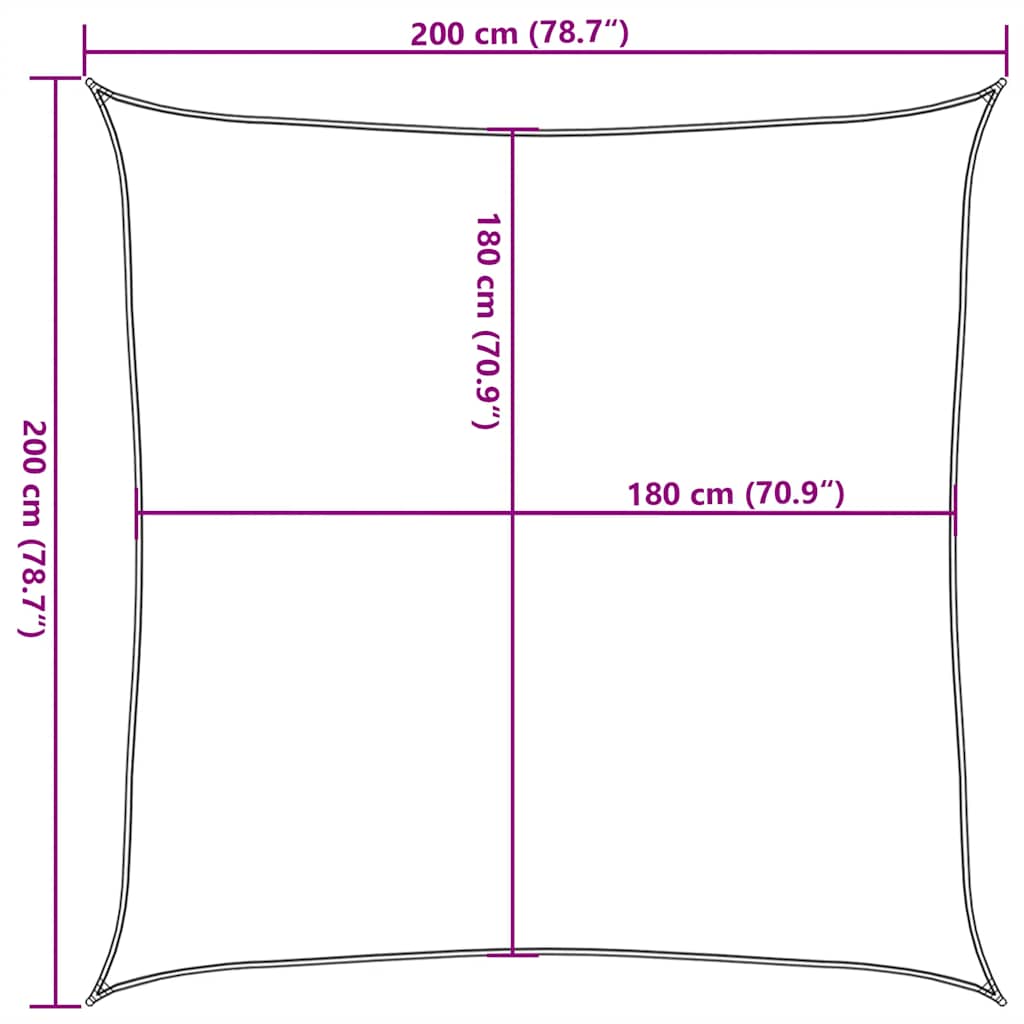Sunshade Sail HDPE Square 2x2 m Anthracite