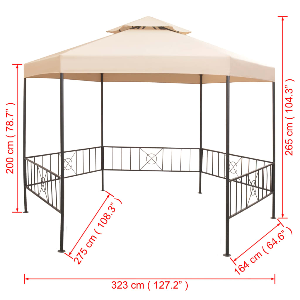Garden Marquee | Beige | Powder-coated steel, Polyester