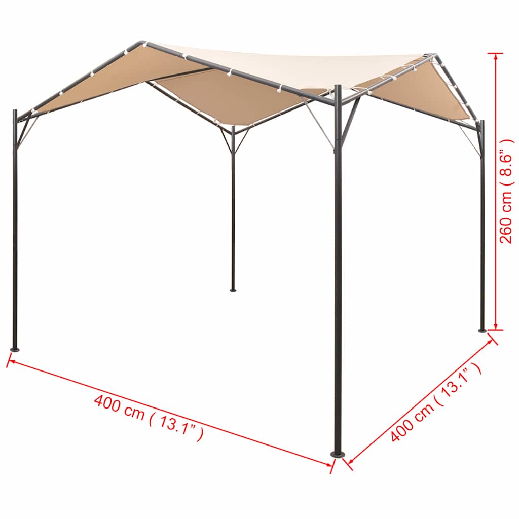 Gazebo | Beige | Oxford fabric | 4x4m | Durable | Gazebo | Square