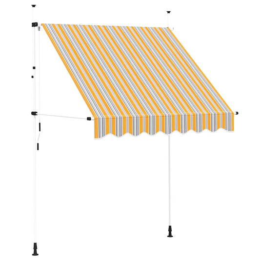 43226 vidaXL Manual Retractable Awning 200 cm Yellow and Blue Stripes