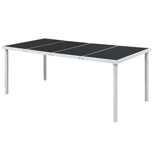 43306 vidaXL 9 Piece Outdoor Dining Set Steel Black