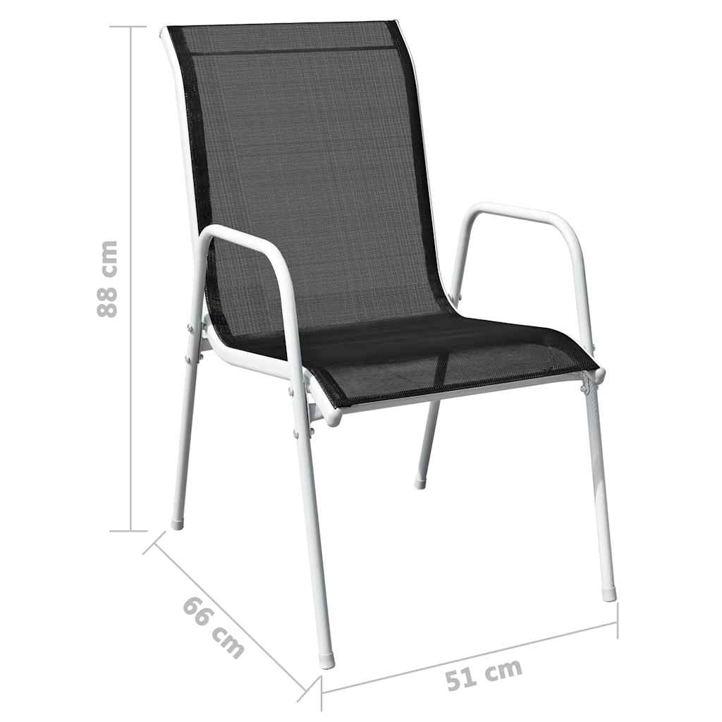 43306 vidaXL 9 Piece Outdoor Dining Set Steel Black