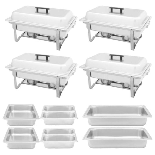 4 Piece Chafing Dish Set Stainless Steel
