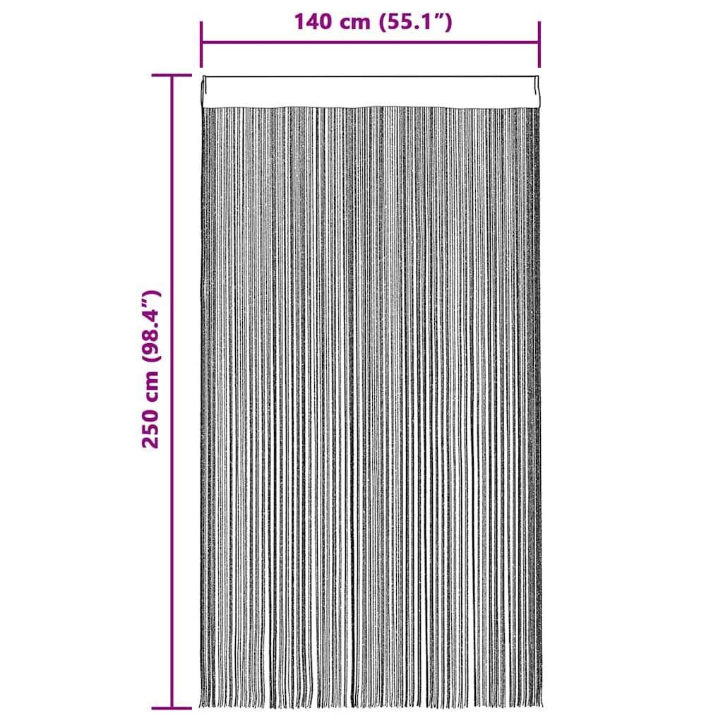 String Curtains 2 pcs 140x250 cm Cream
