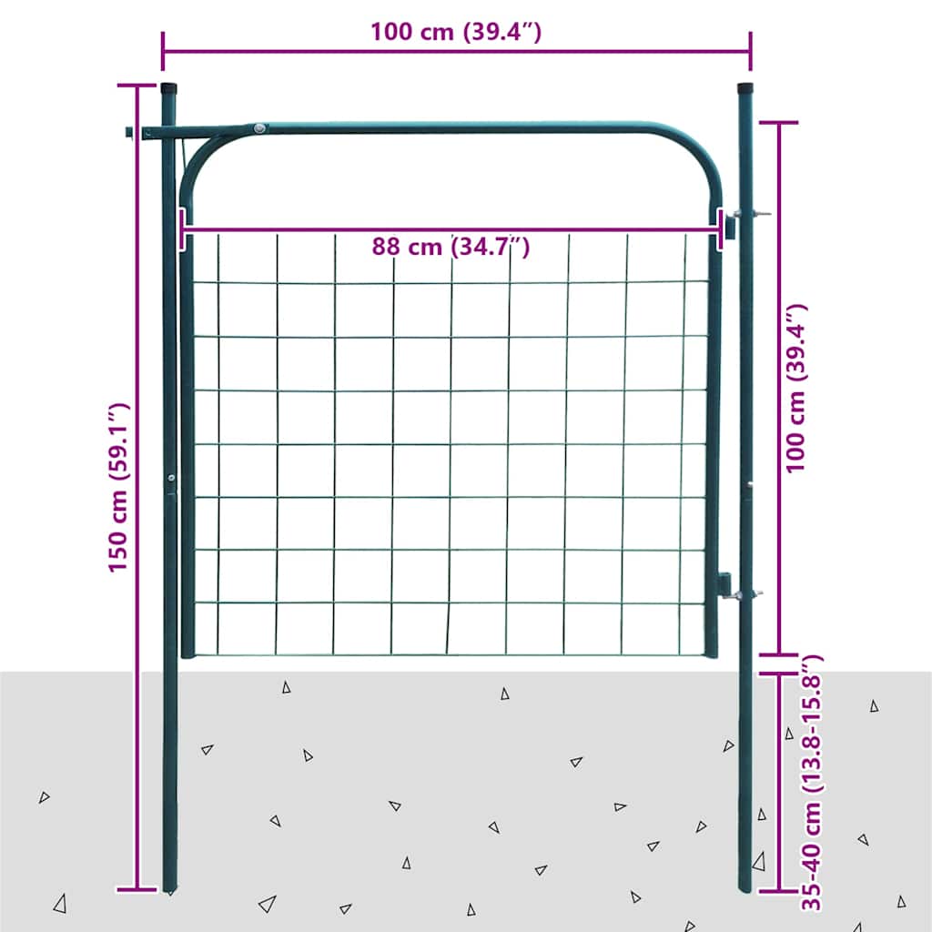 Garden Fence Gate 100x100 cm Green