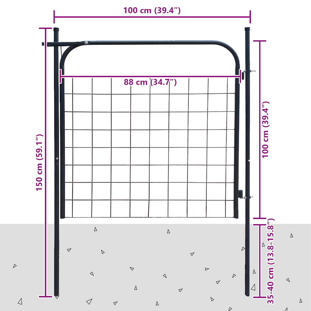 Garden Fence Gate 100x100 cm Anthracite
