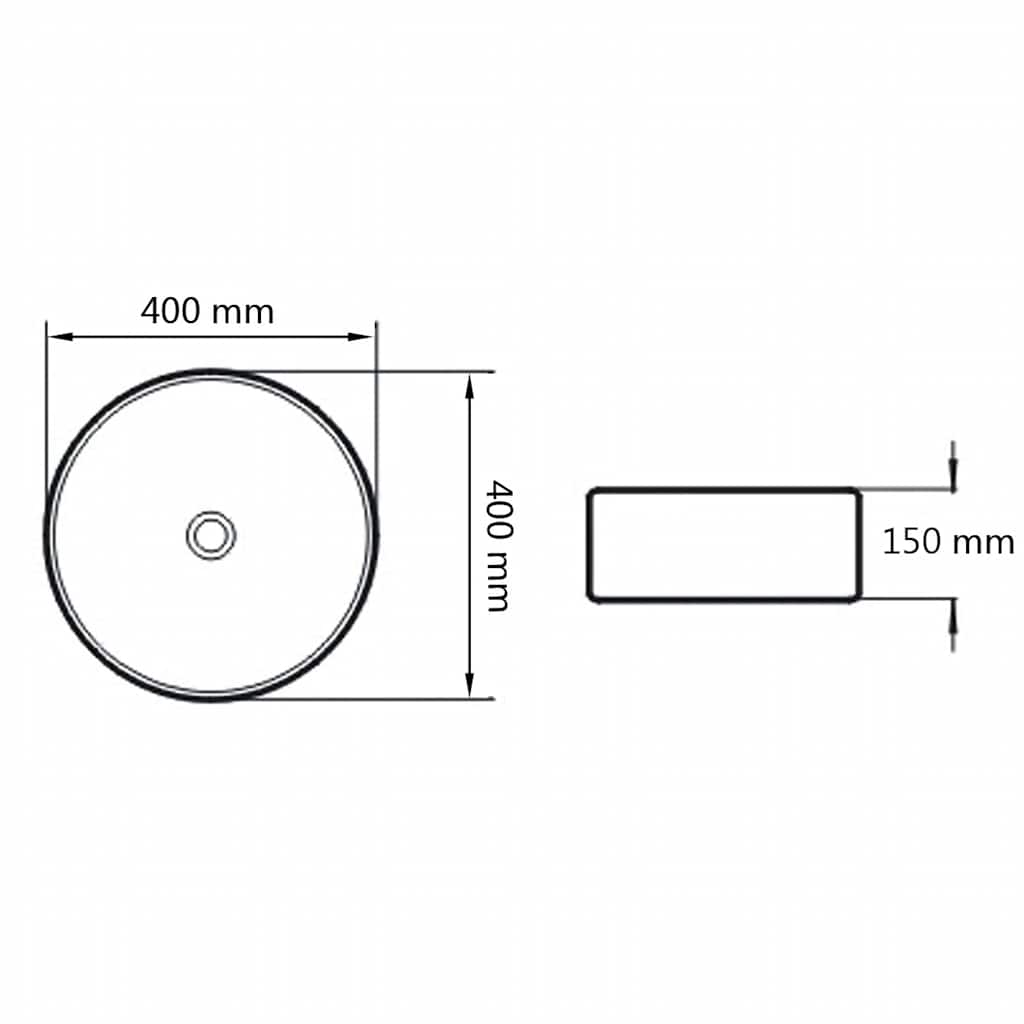Basin Round Ceramic White 40x15 cm
