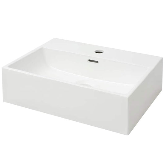 142346 vidaXL Basin with Faucet Hole Ceramic White 51,5x38,5x15 cm