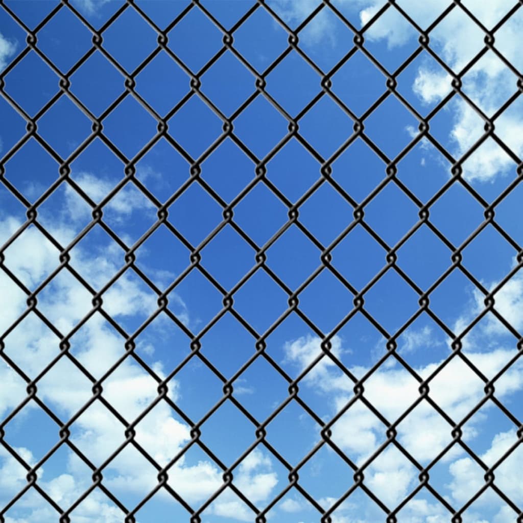 142430 vidaXL Chain Link Fence Steel 25x1,25 m Grey