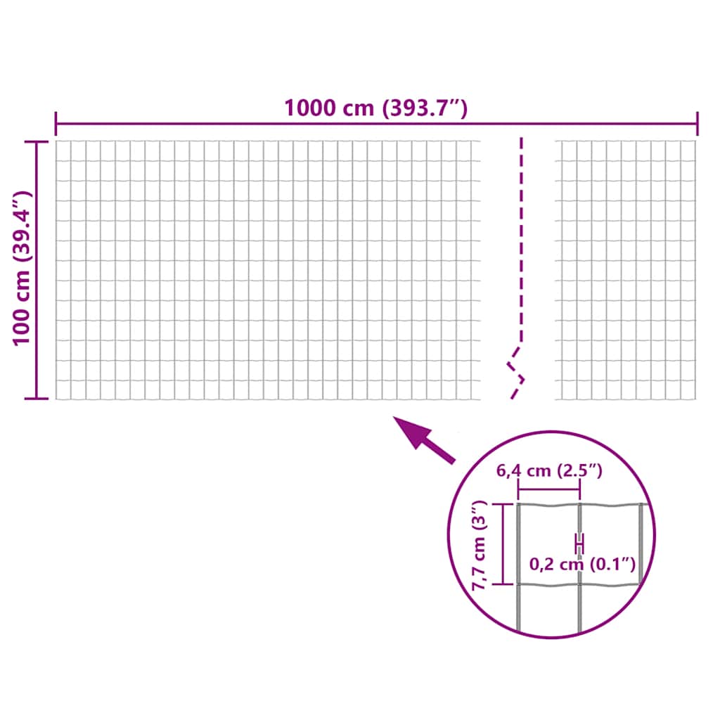 Euro Fence Steel 10x1 m Grey