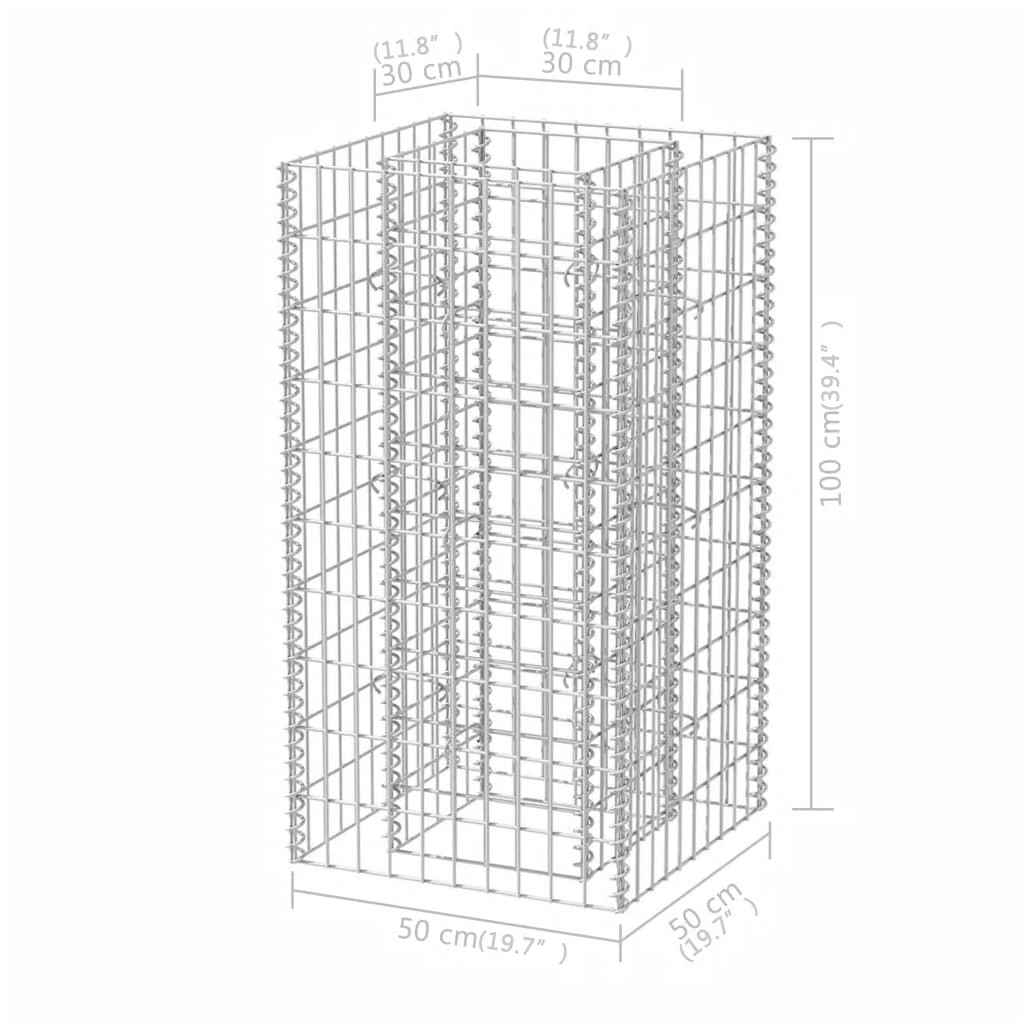 Gabion Raised Bed | Silver | Galvanized steel | Medium
