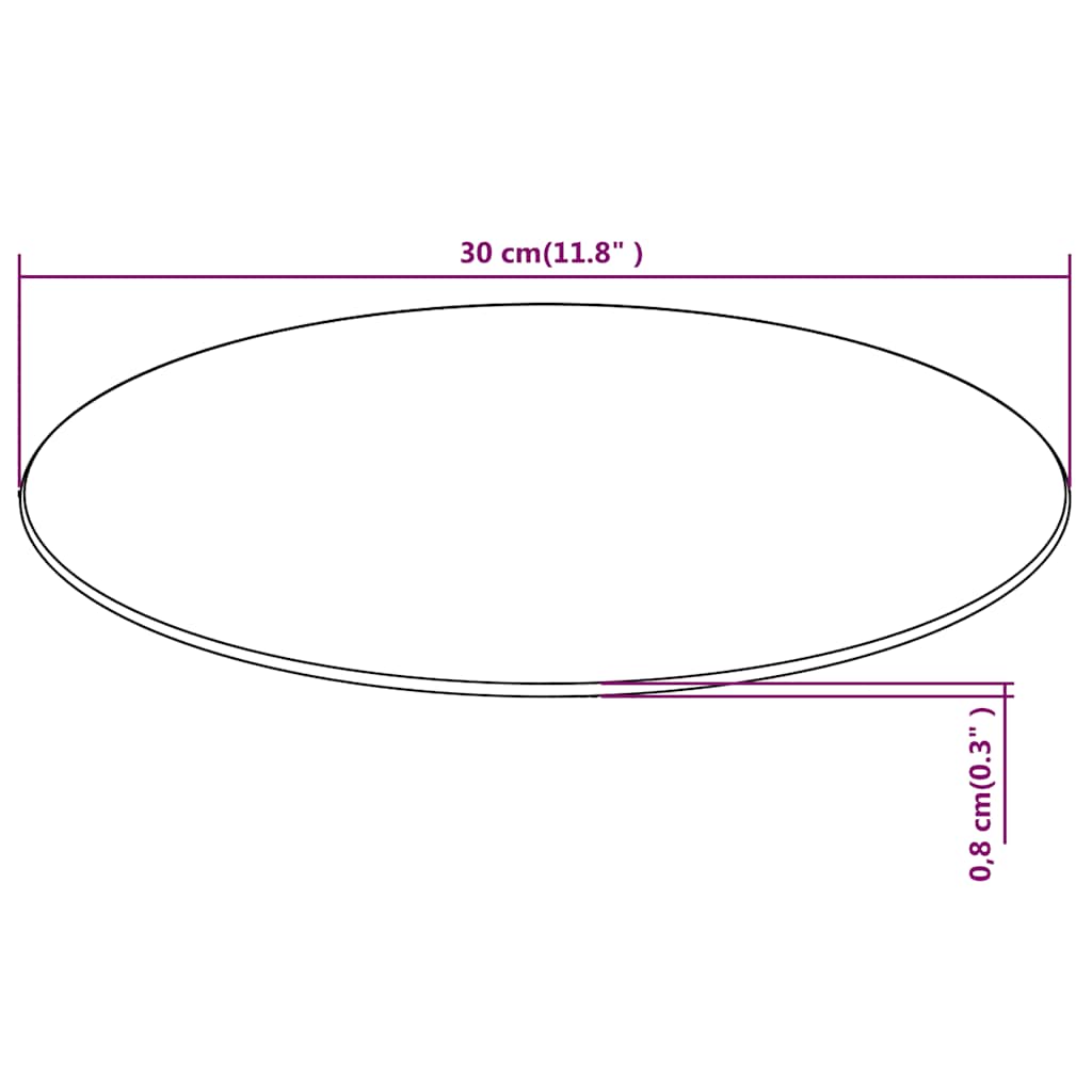 Replacement Table Top | Clear | Tempered Glass | 30 cm Diameter | Durable