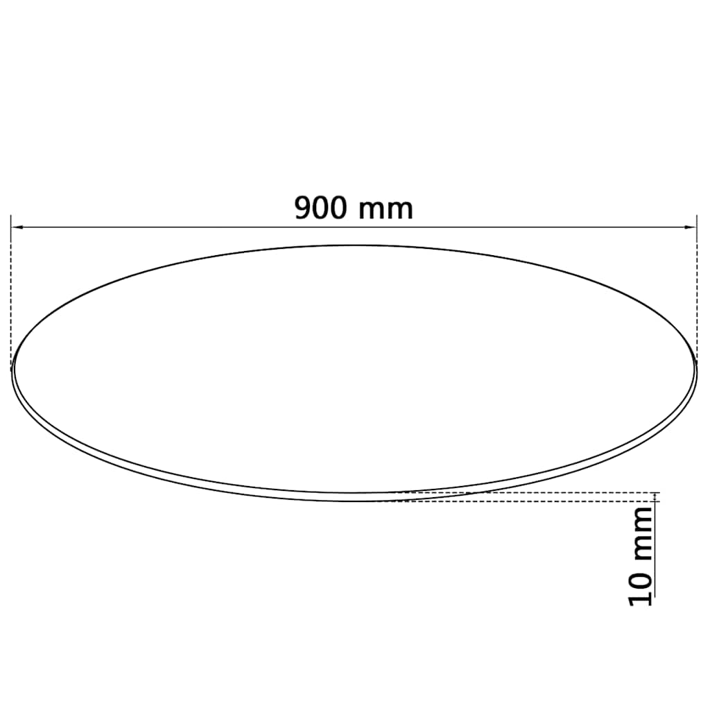 Table Top | Transparent | Tempered Glass | 900mm diameter | Round