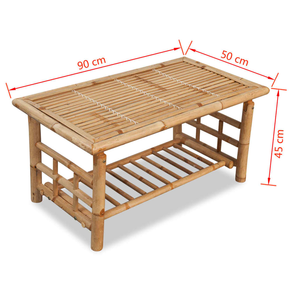 Coffee Table | Brown | Bamboo | Medium | Durable | Coffee Table