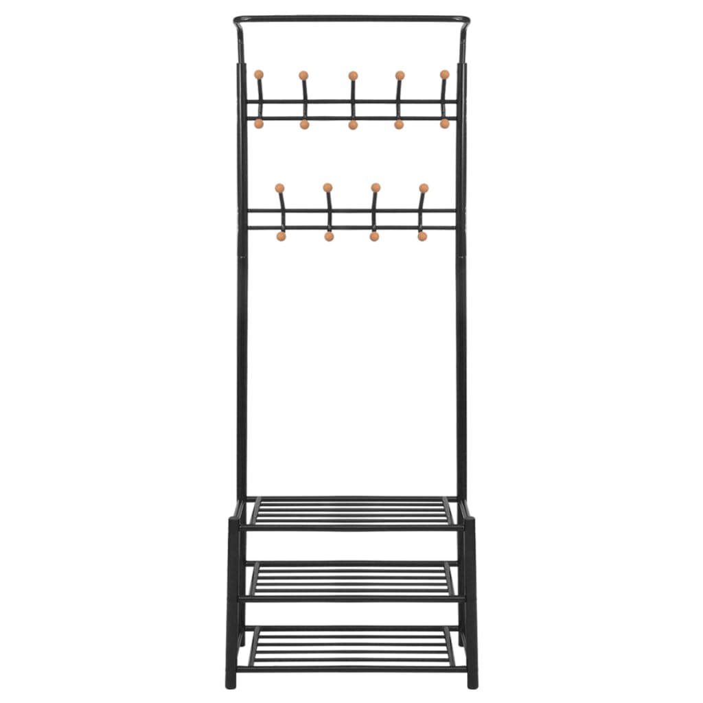 Clothes Rack with Shoe Storage 26.8"x12.6"x71.9" Black