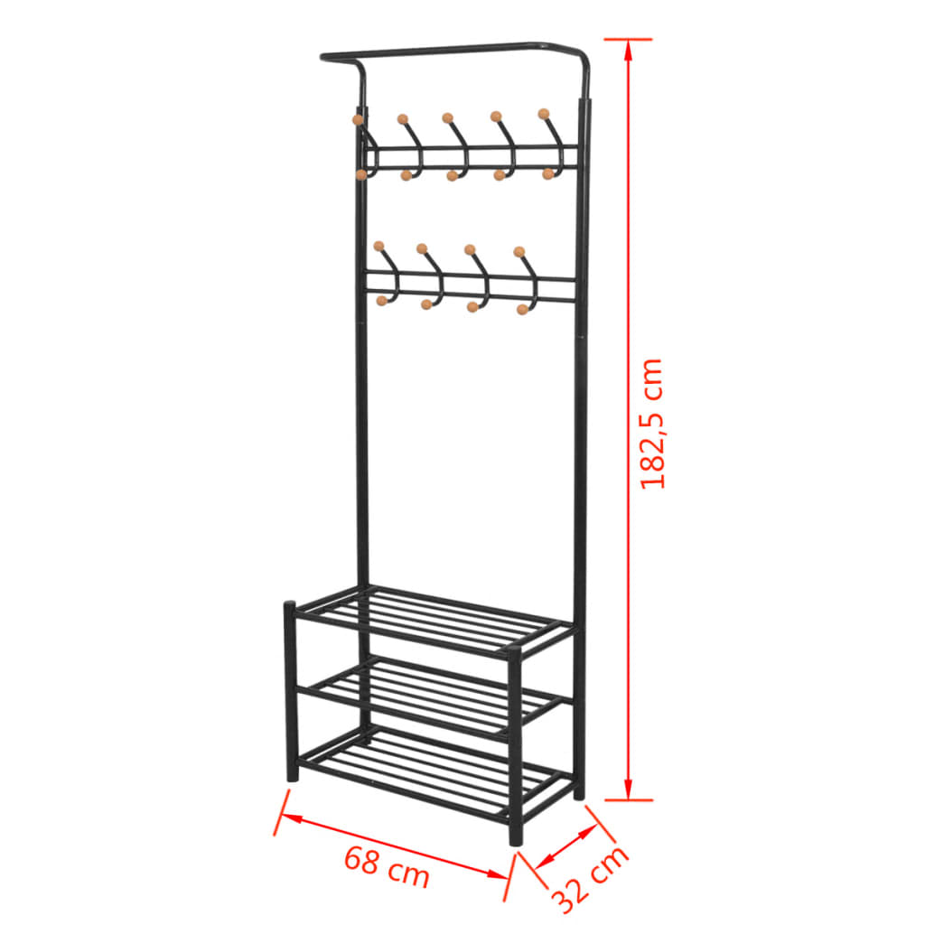 Clothes Rack | Black | Steel, Plastic | Medium | Clothes Rack