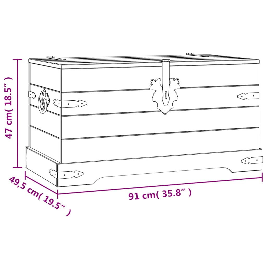 Storage Trunk | Brown | Solid waxed pinewood | Medium | Storage Chest