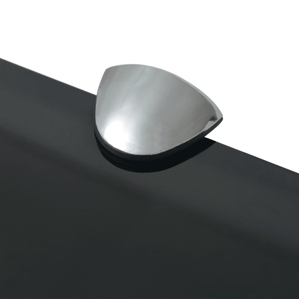 Floating Shelf | Black | Tempered Safety Glass | Medium | Wall Mounting