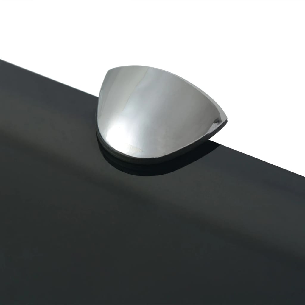 Floating Shelf | Black | Tempered safety glass | Wall mounting