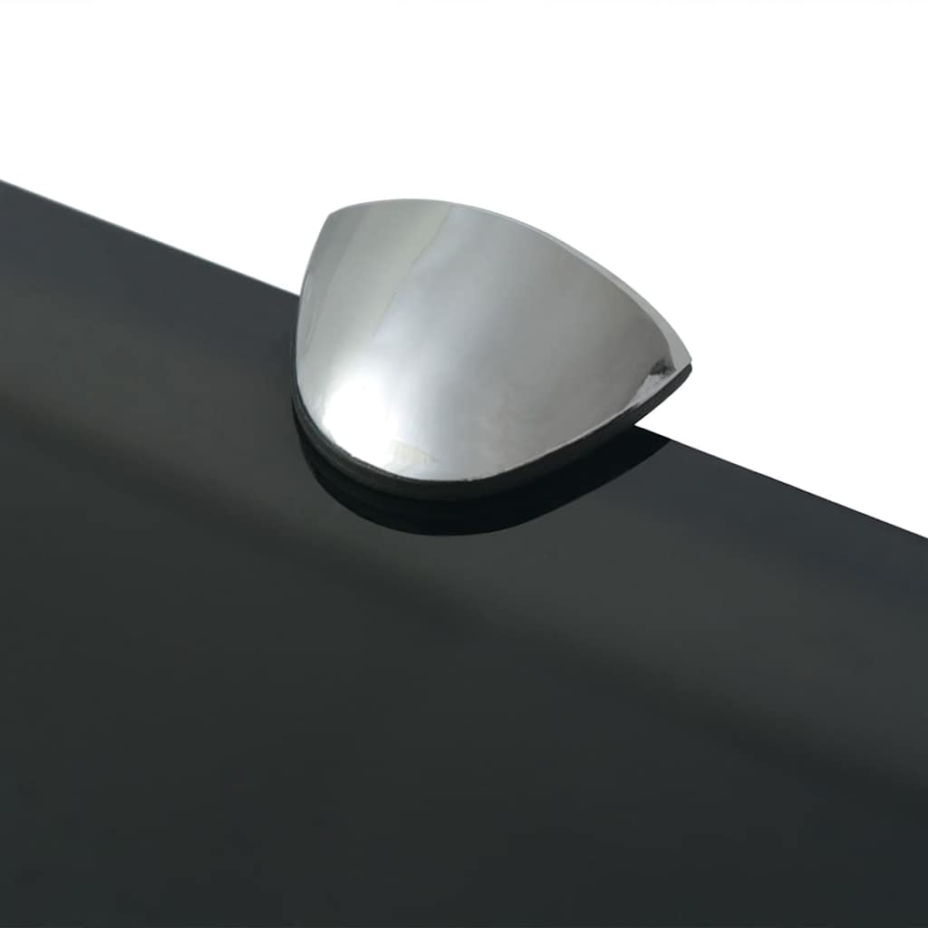 Floating Shelf | Black | Tempered safety glass, Zinc alloy | 60x20 cm