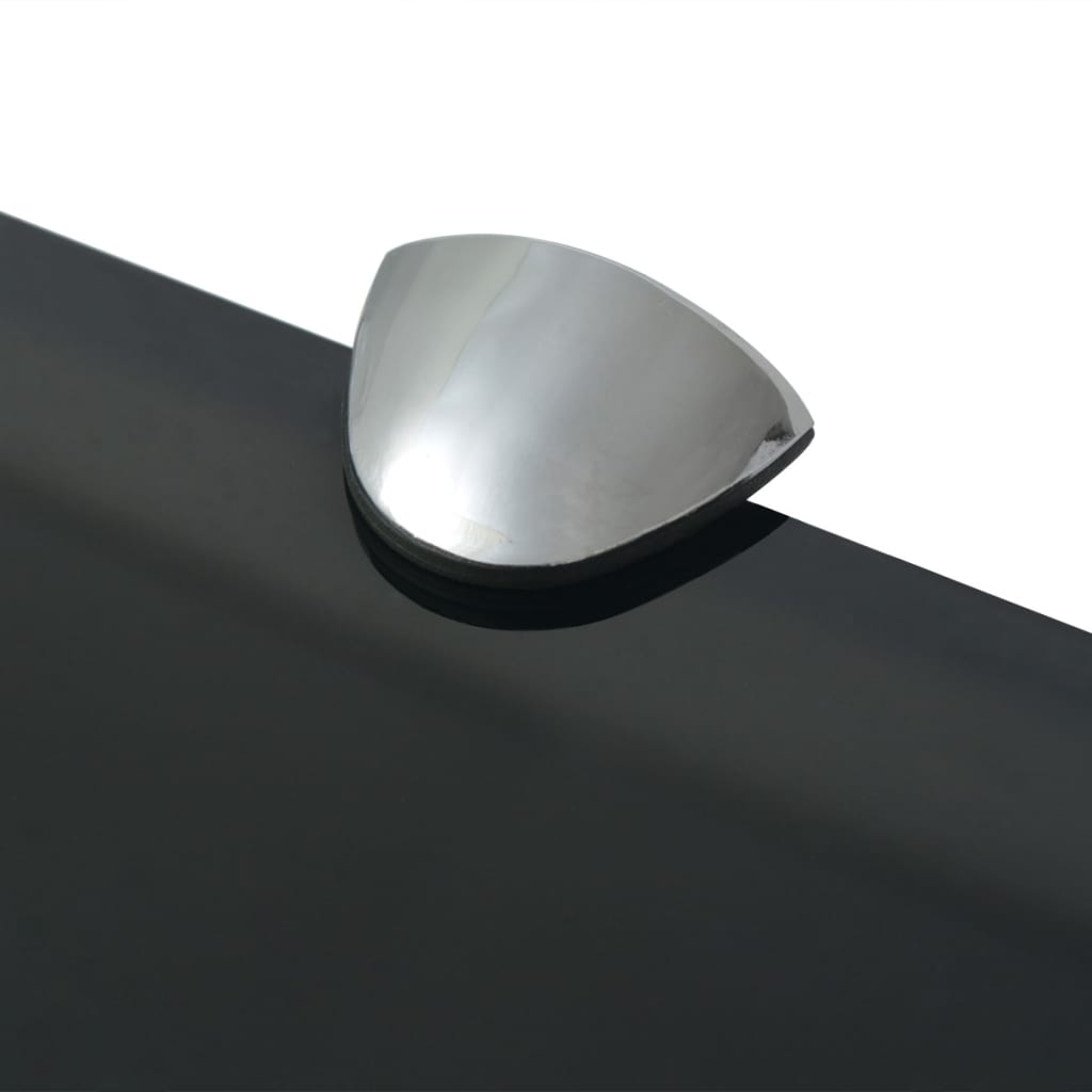 Floating Shelf | Black | Tempered safety glass | 80x20 cm