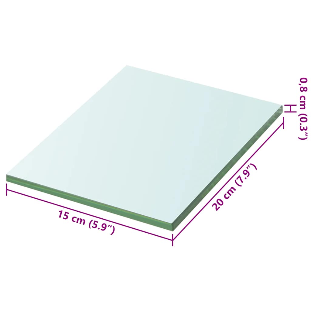 Glass Panel | Clear | Tempered Glass | 20x15cm | Durable
