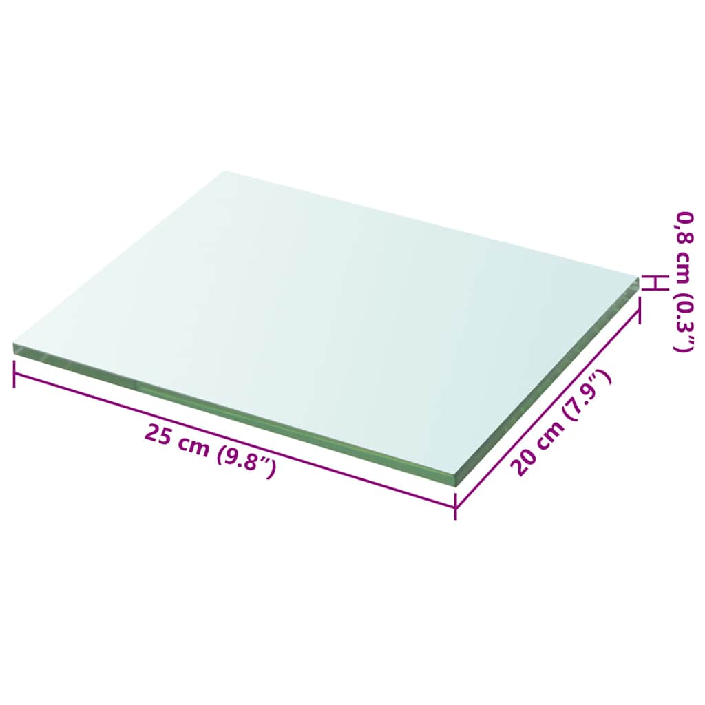 Glass Panel | Clear | Tempered glass | 20 x 25 cm | Durable