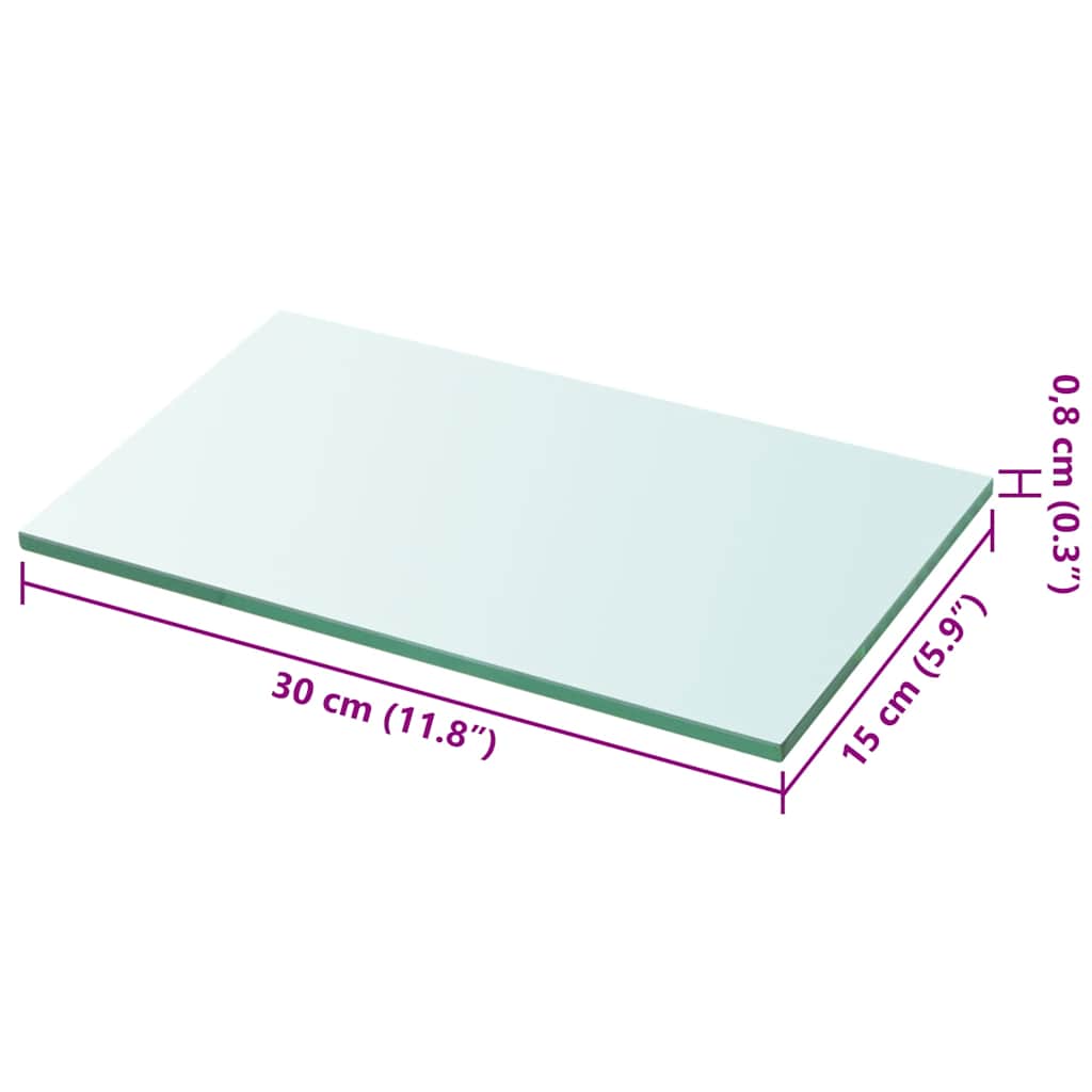 Glass Panel | Clear | Tempered Glass | 30x15 cm | Durable