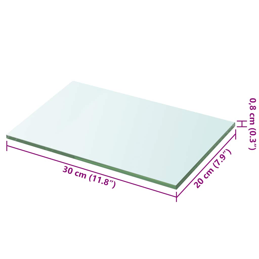 Glass Panel | Clear | Tempered Glass | 30x20 cm | Glass surface