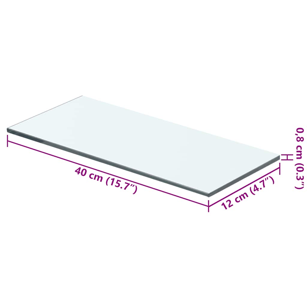Glass Panel | Clear | Tempered Glass | 40 x 12 cm | Durable