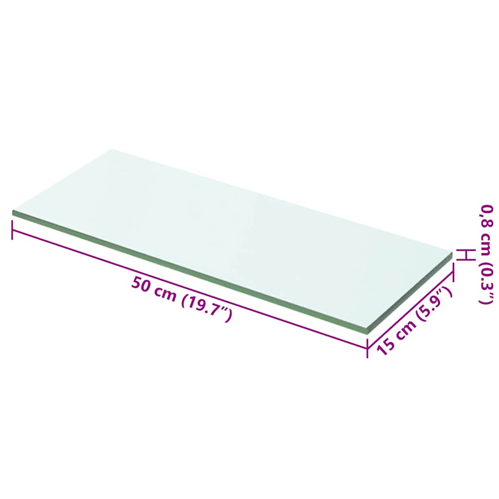 Glass Panel | Clear | Tempered glass | 50x15 cm | Glass surface