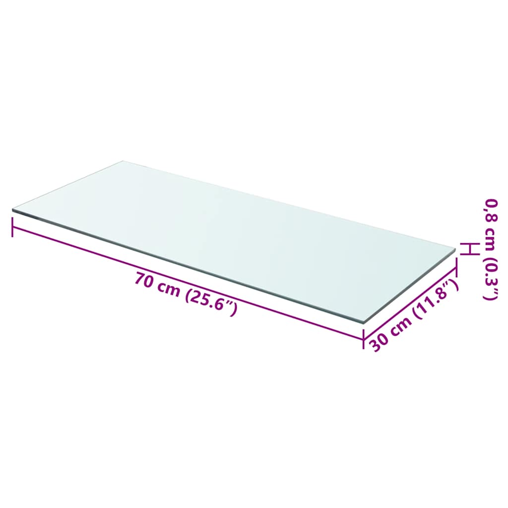 Glass Panel | Clear | Tempered Glass | 70 x 30 cm | Durable
