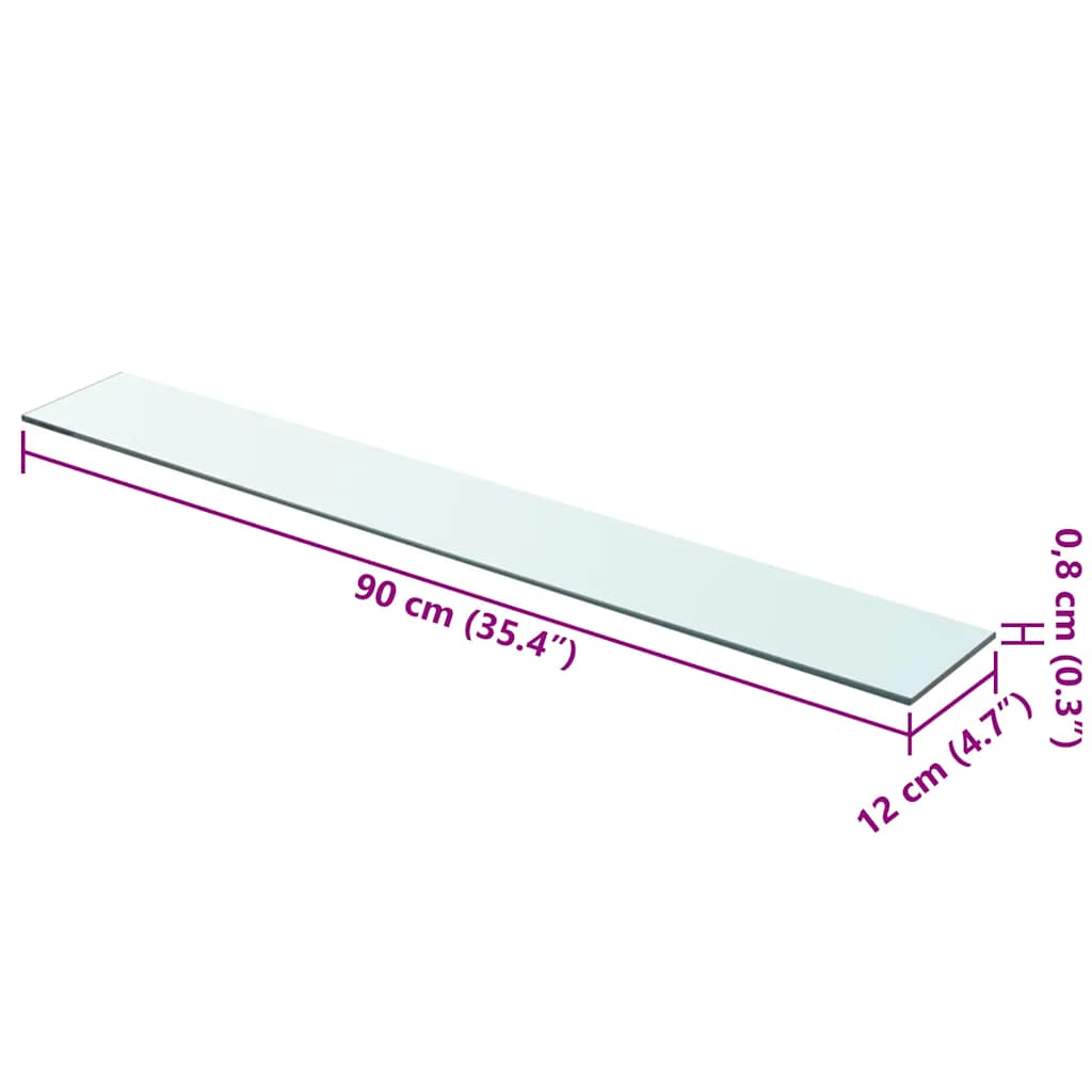 Glass Panel | Clear | Tempered Glass | 90x12 cm | Simple