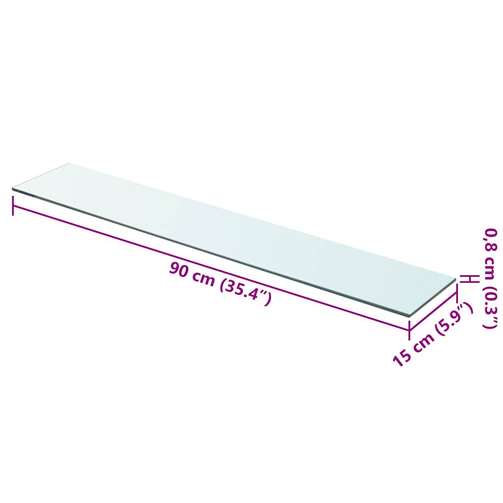 Glass Panel | Clear | Tempered glass | 90 cm x 15 cm | Durable