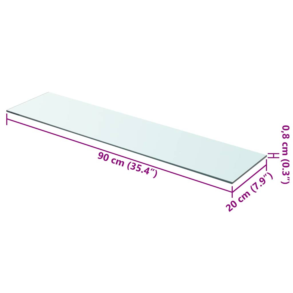 Glass Panel | Clear | Tempered glass | 90x20 cm | Durable | Glass Panel