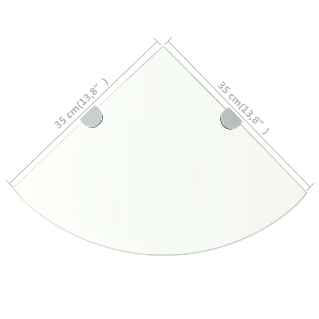 Floating Shelf | Clear | Tempered Glass | 35 cm | Wall mounting