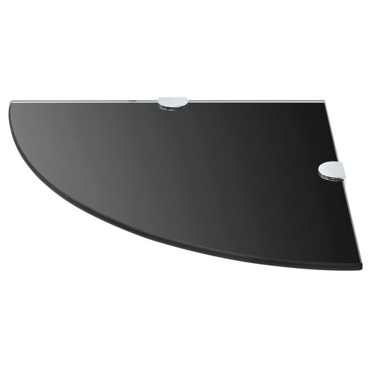 Corner Shelf Black Tempered glass Small Wall mounting