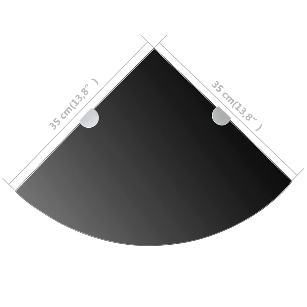 Corner Shelf | Black | Tempered glass | Small | Corner Shelf | Triangular