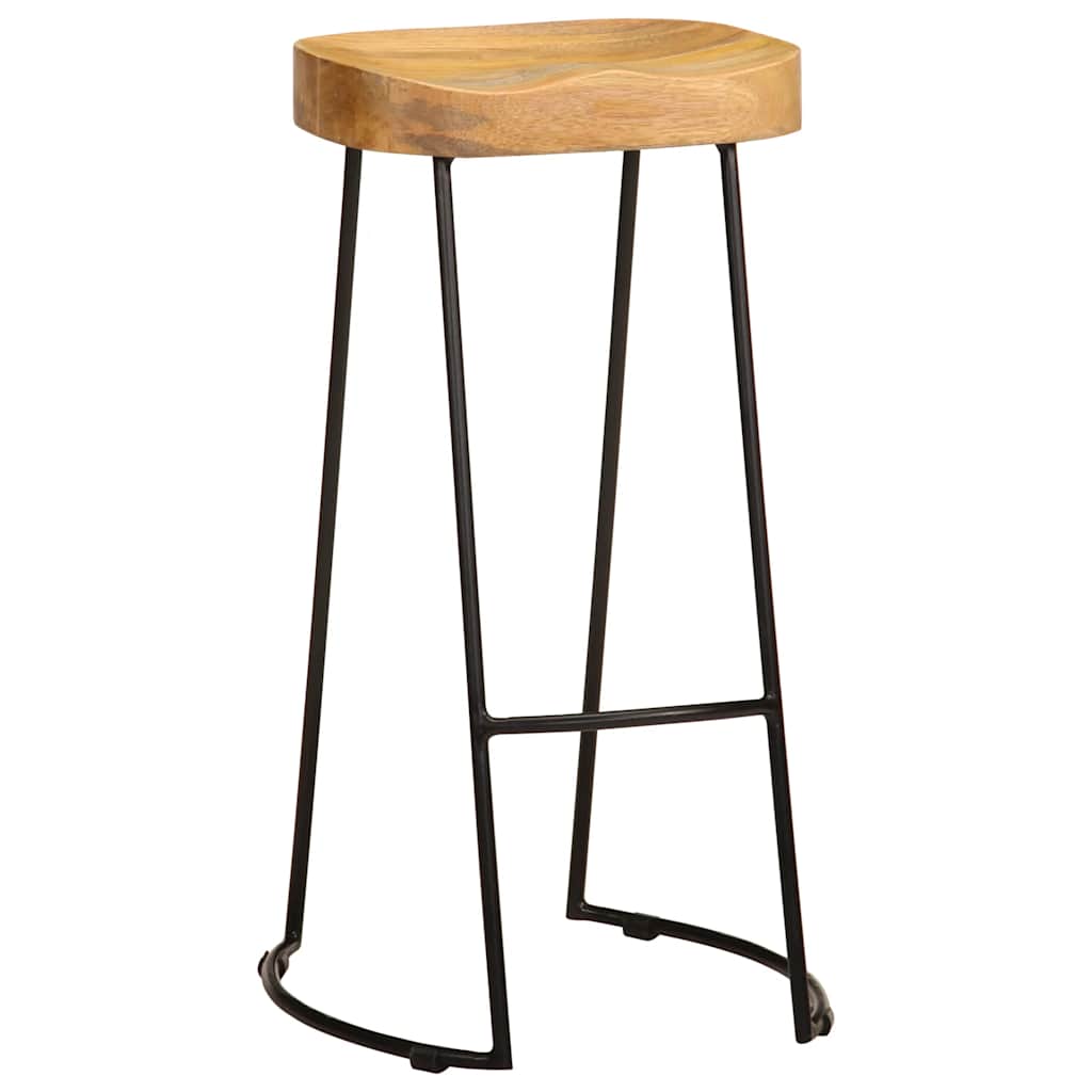 Gavin Bar Stool | Set of 2 | Brown and black | Solid mango wood and iron