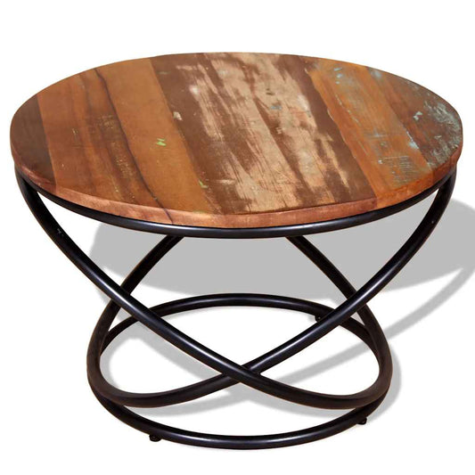 Coffee Table | Multicolour | Solid reclaimed wood top and iron tubes