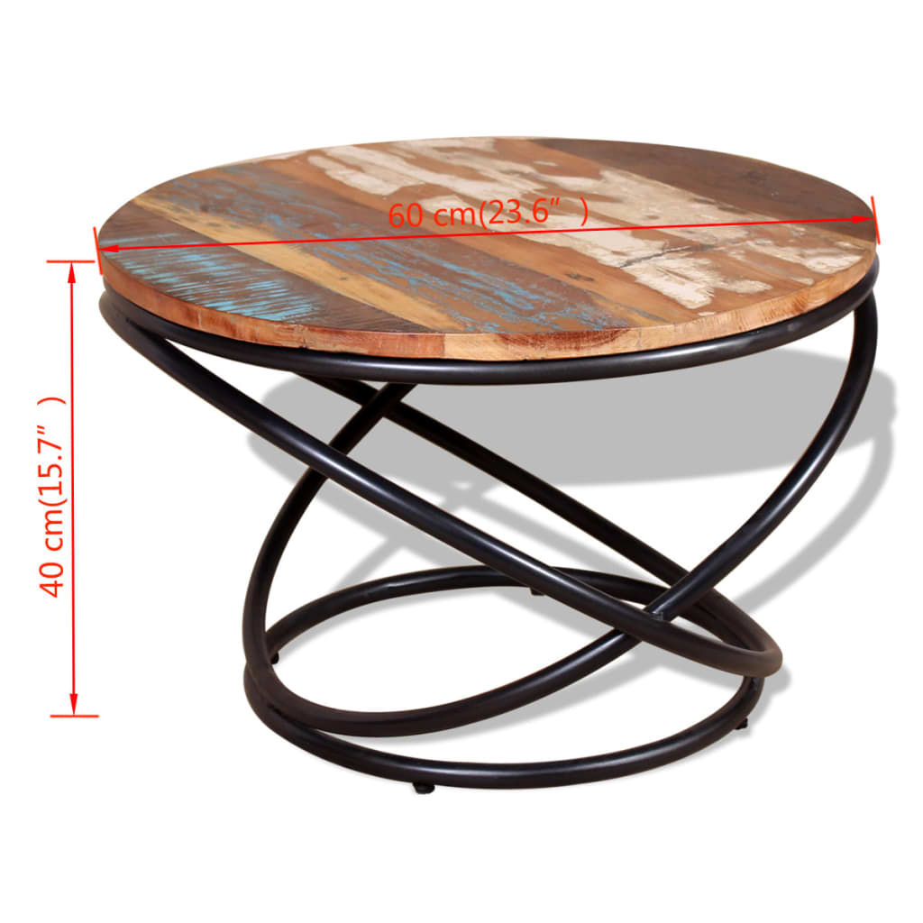Coffee Table | Multicolour | Solid reclaimed wood top and iron tubes